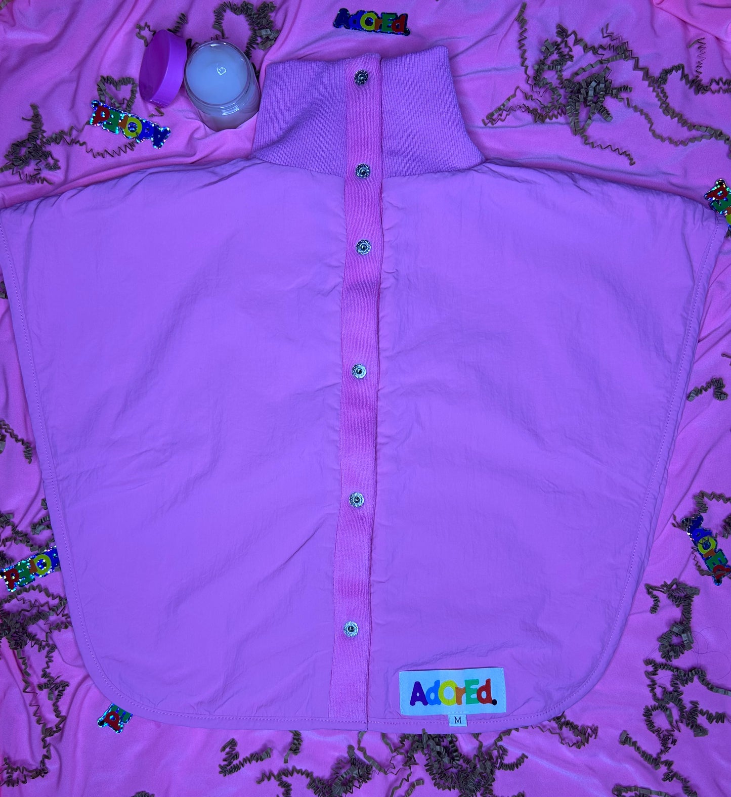 Turtleneck Hair-Bib - Pink