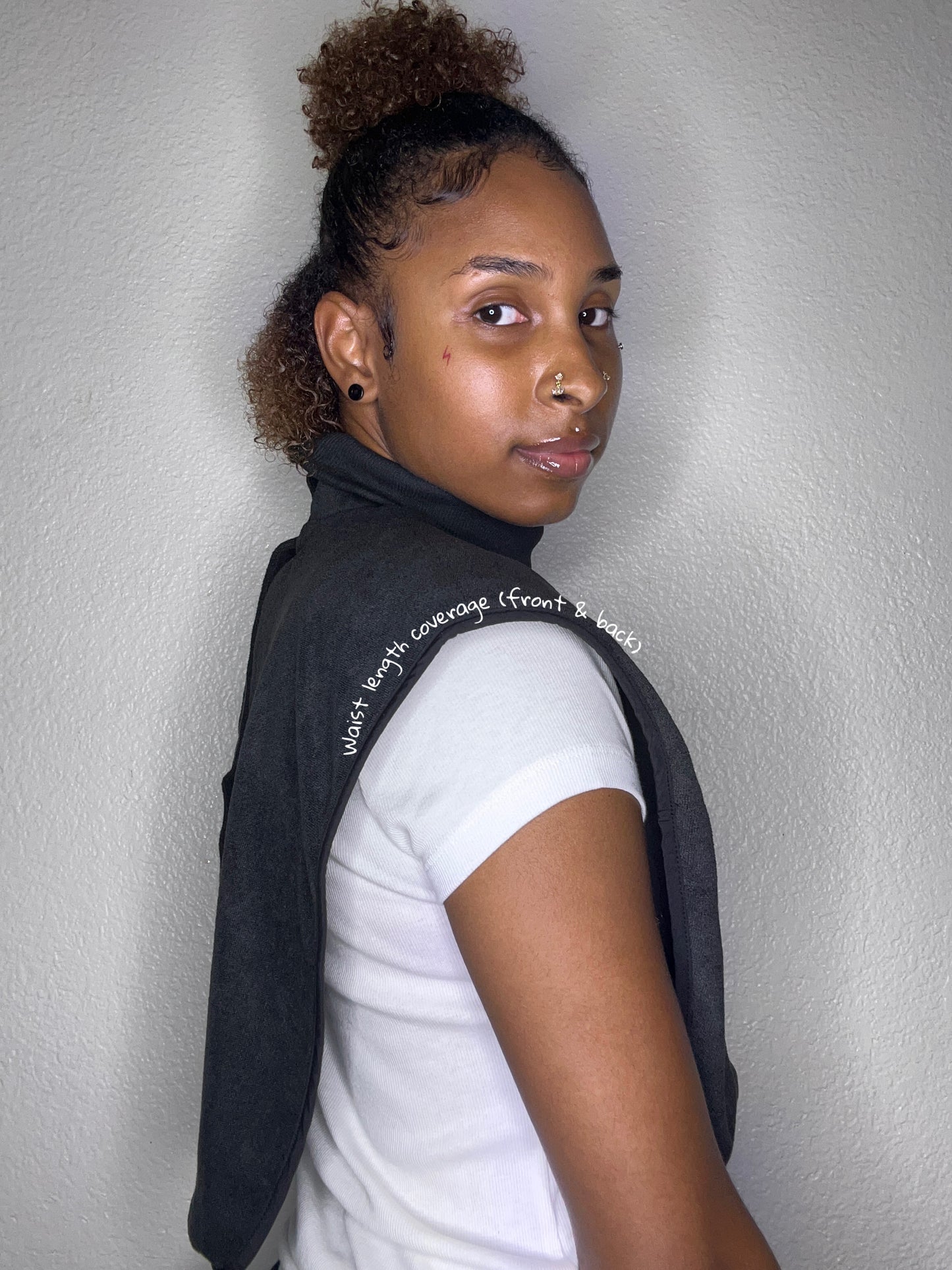 Turtleneck Hair-Bib - Black
