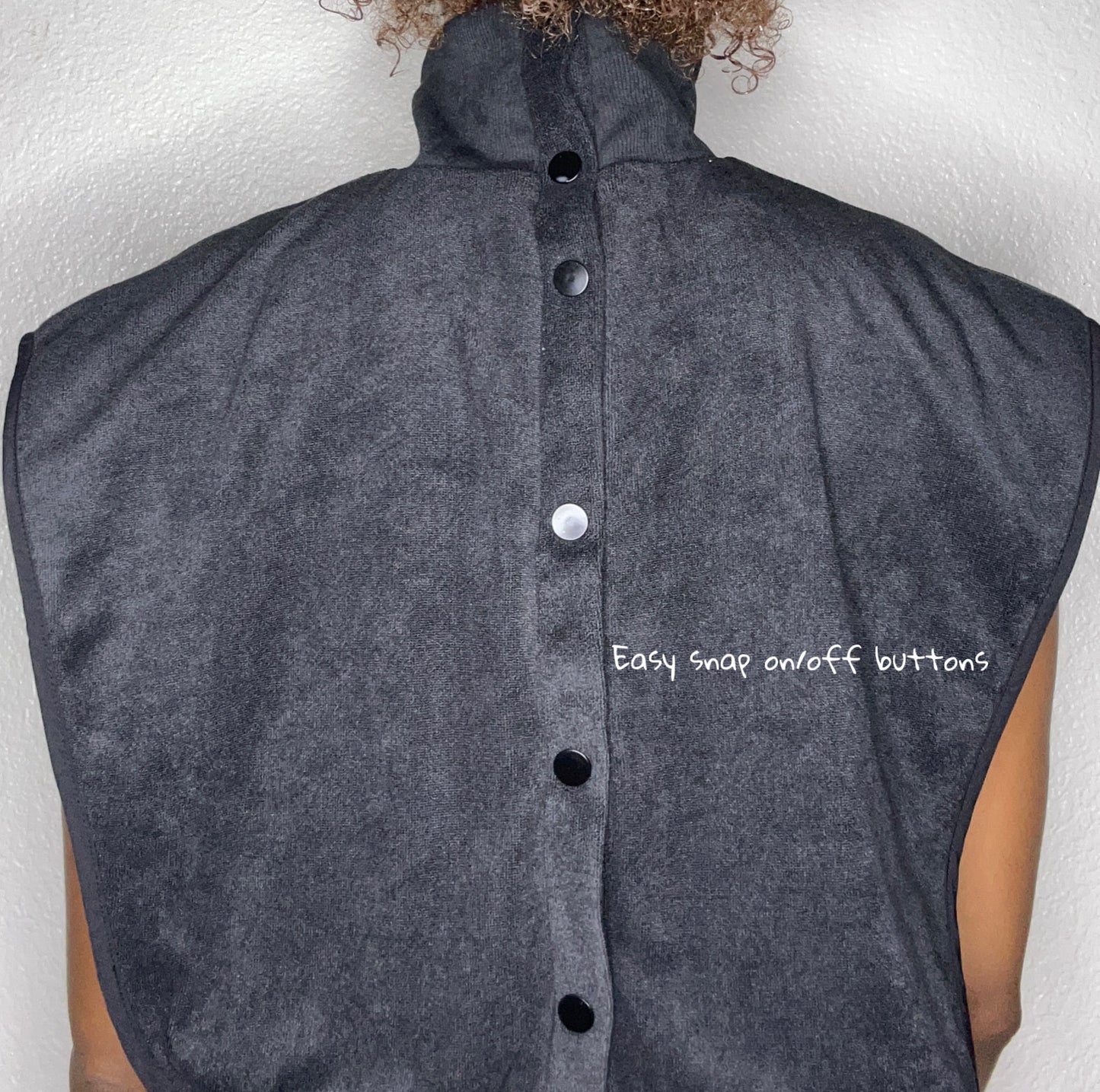 Turtleneck Hair-Bib - Black