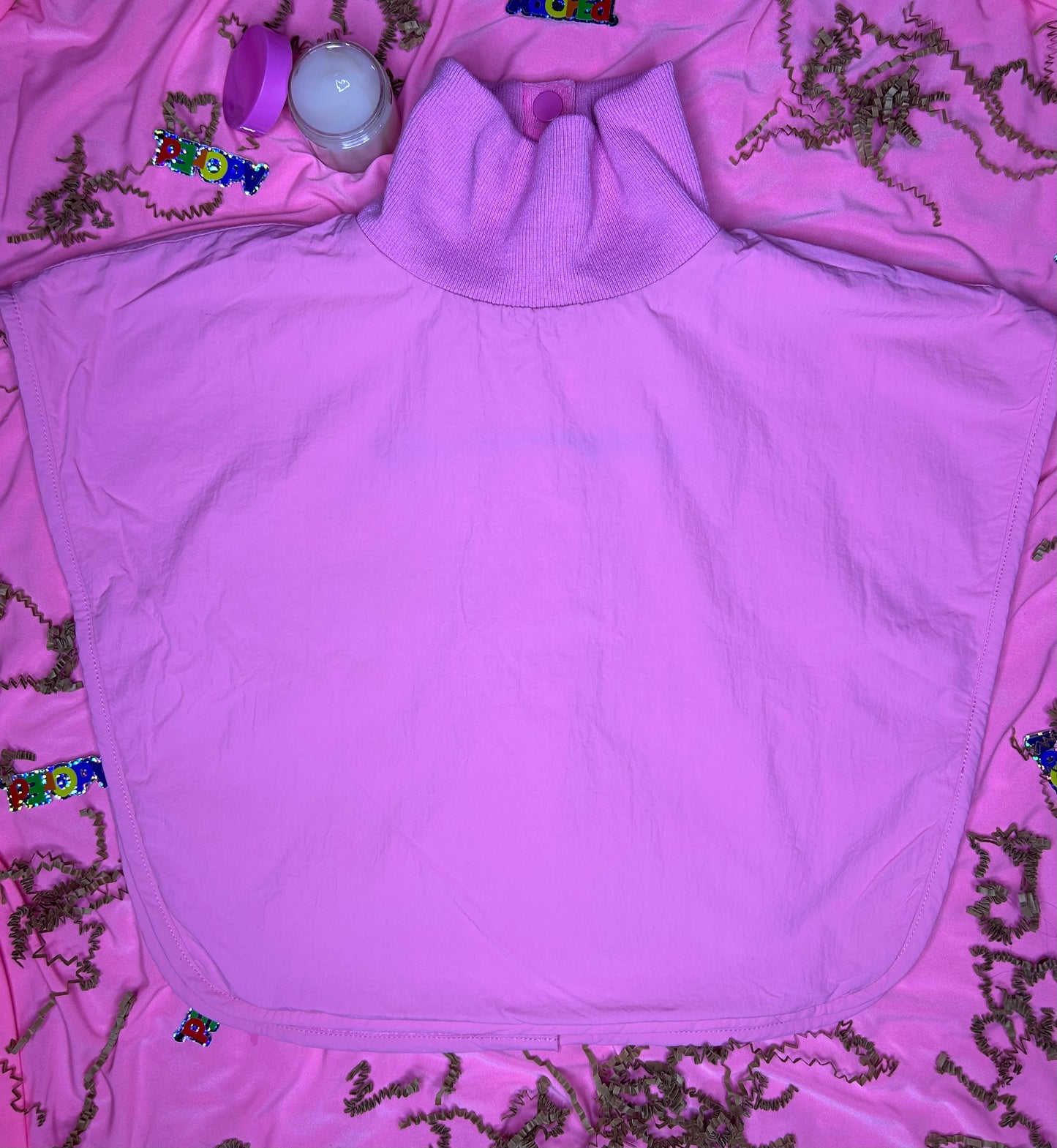 Turtleneck Hair-Bib - Pink