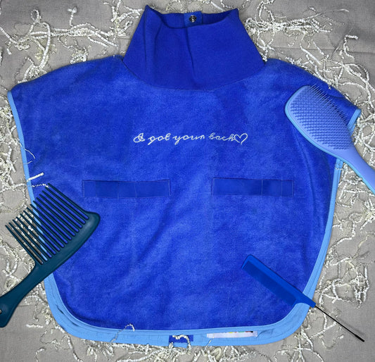 Turtleneck Hair-Bib - Blue