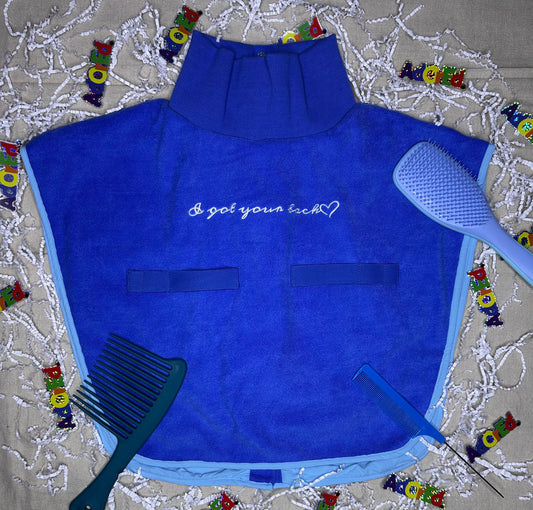 Turtleneck Hair-Bib - Blue