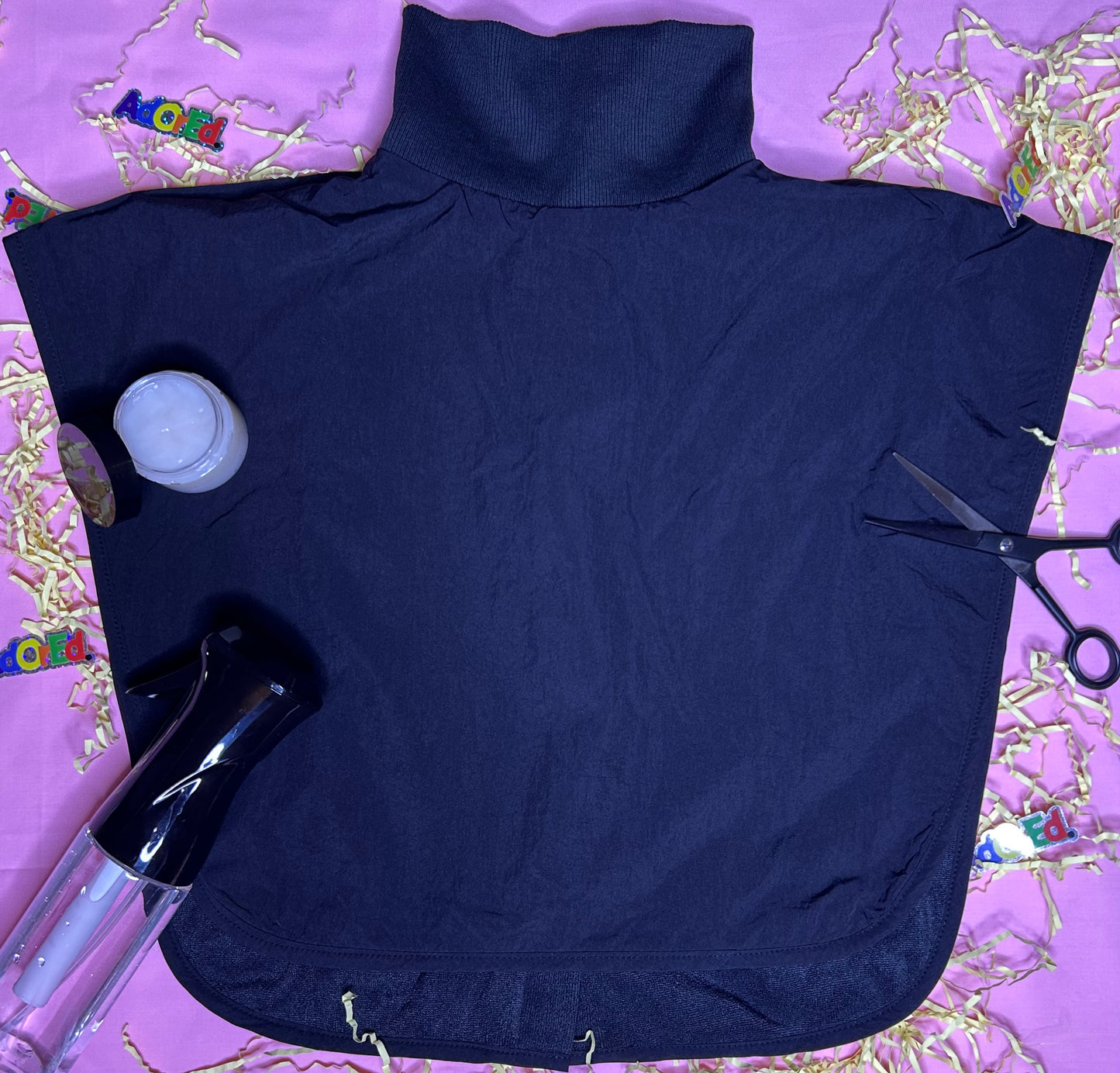Turtleneck Hair-Bib - Black