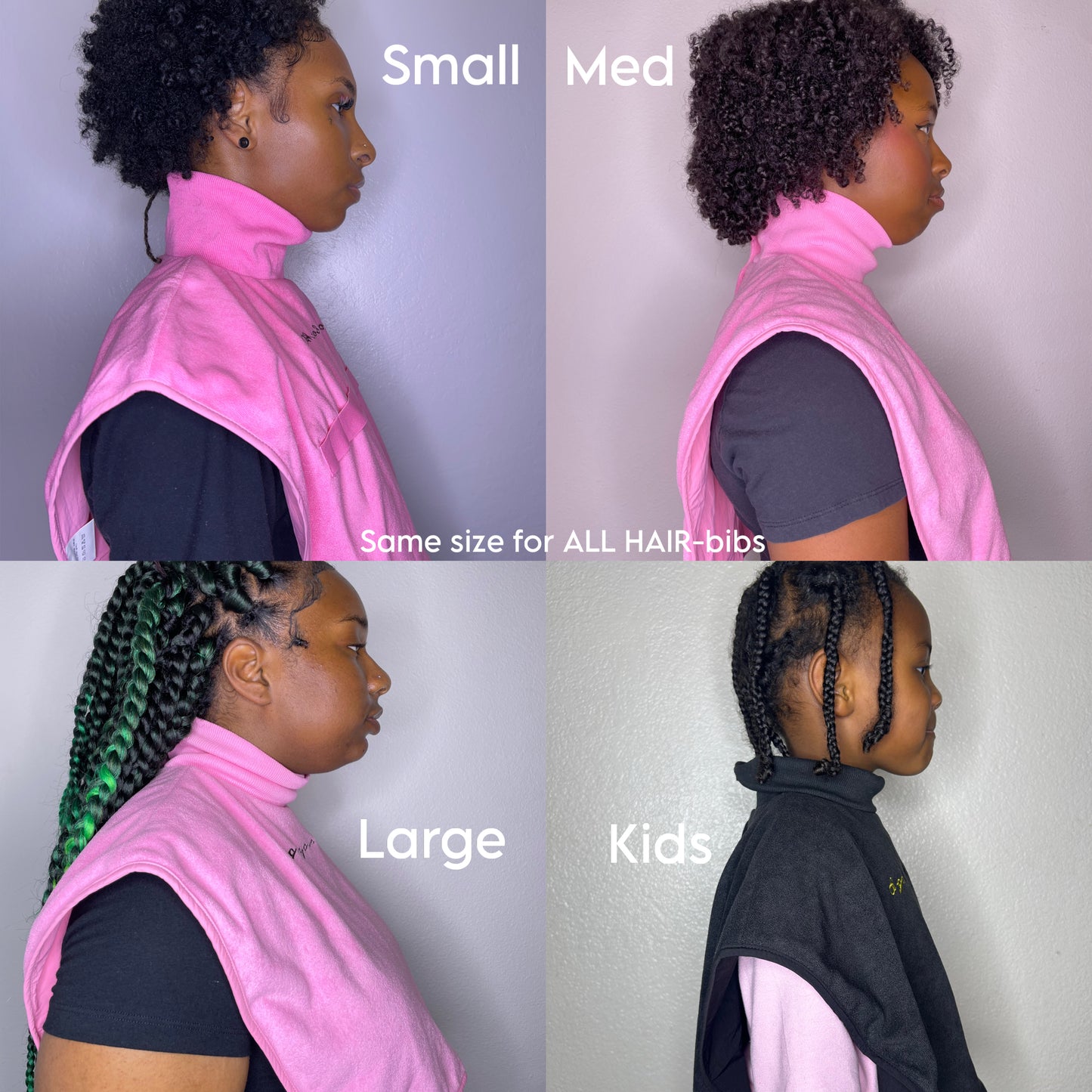 Turtleneck Hair-Bib - Red