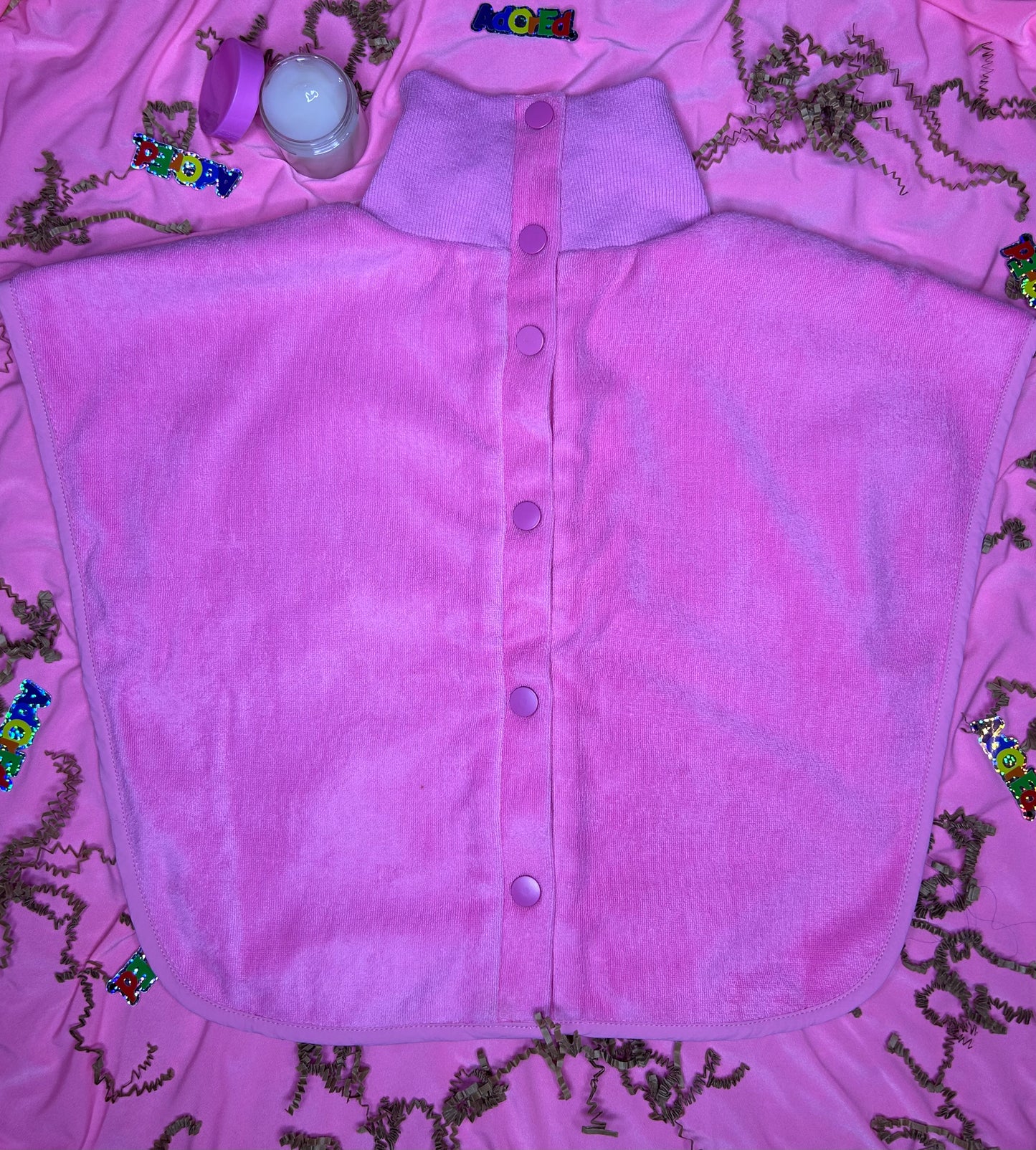 Turtleneck Hair-Bib - Pink