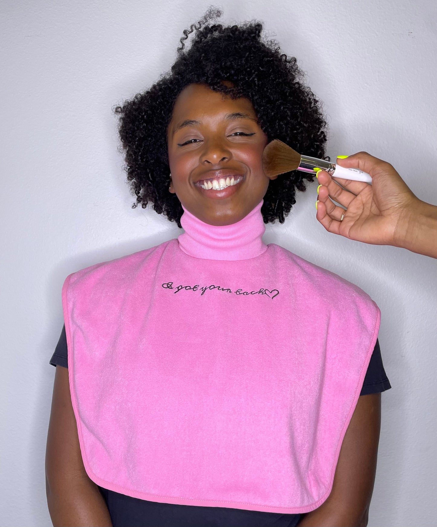 Turtleneck Hair-Bib - Pink