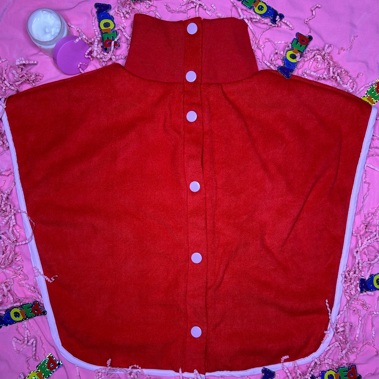 Turtleneck Hair-Bib - Red