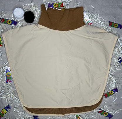 Turtleneck Hair-Bib - Brown