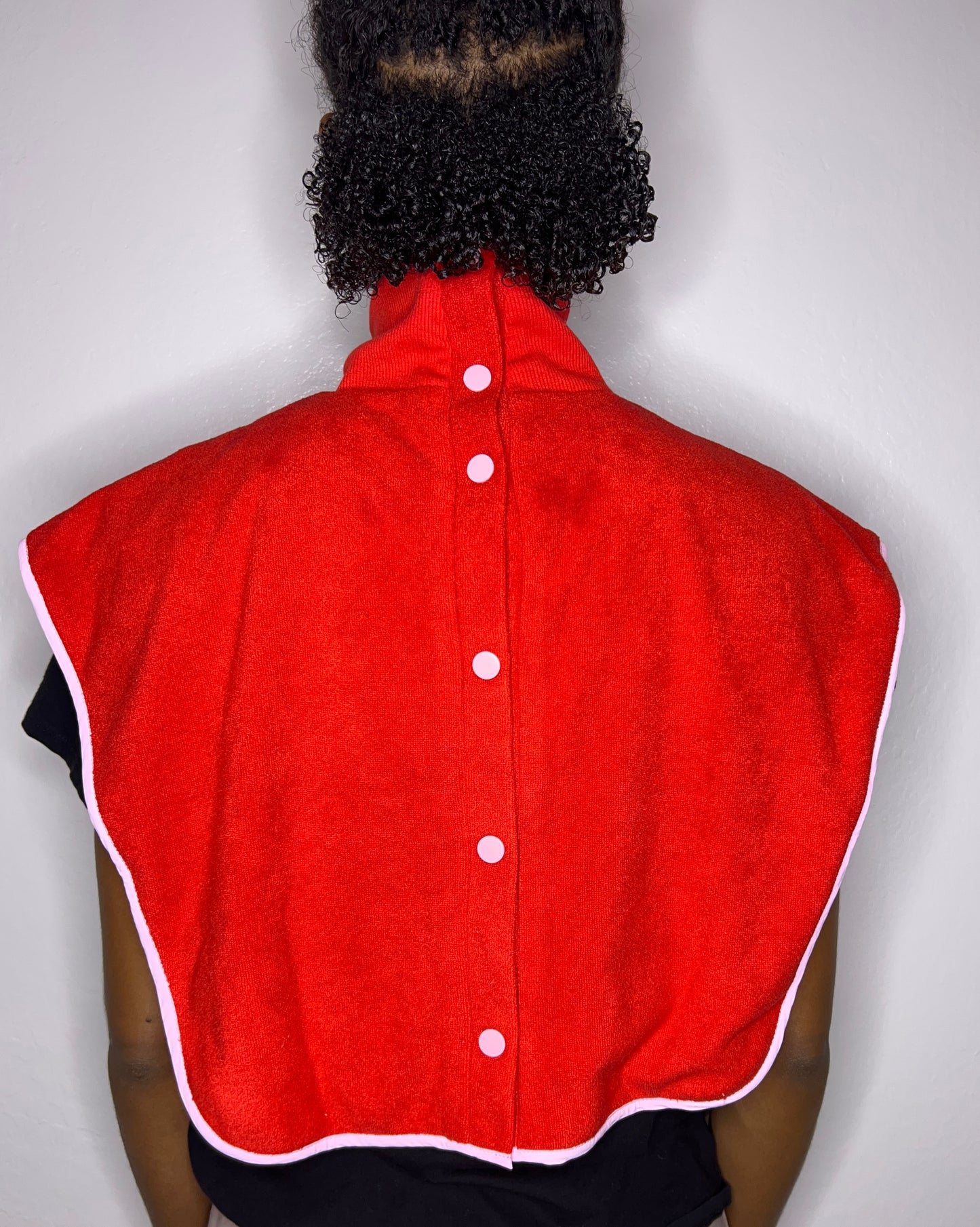 Turtleneck Hair-Bib - Red