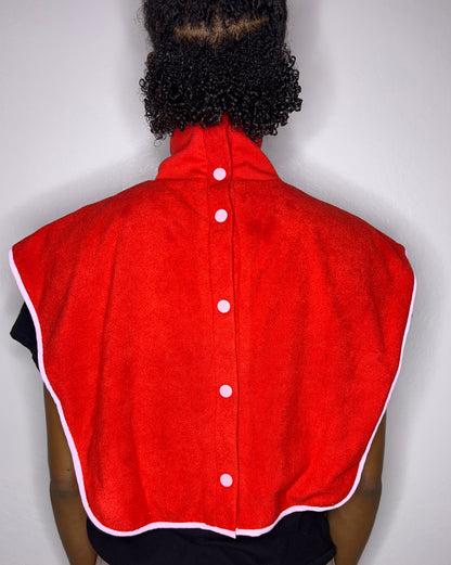 Turtleneck Hair-Bib - Red
