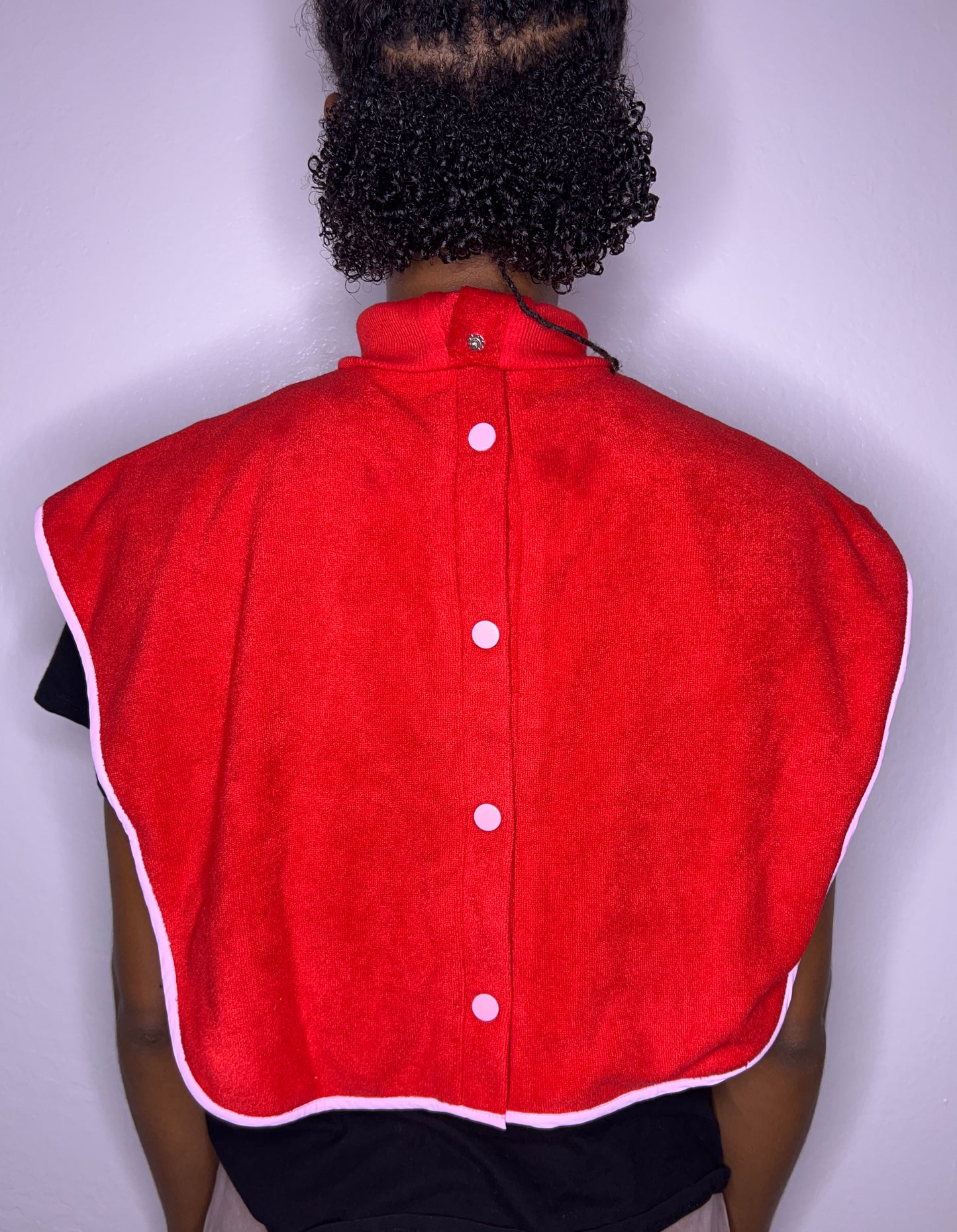 Turtleneck Hair-Bib - Red