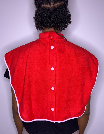 Turtleneck Hair-Bib - Red