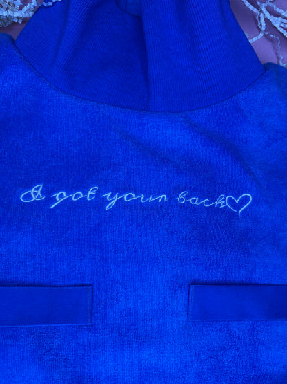 Turtleneck Hair-Bib - Blue