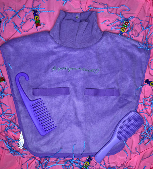 Turtleneck Hair-Bib - Lavender