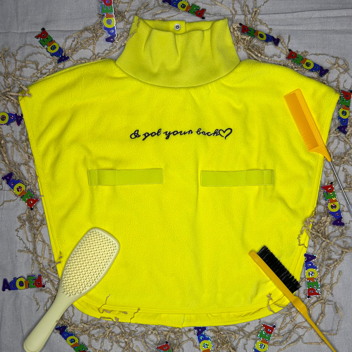 Turtleneck Hair-Bib - Yellow