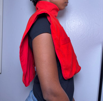 Turtleneck Hair-Bib - All Red
