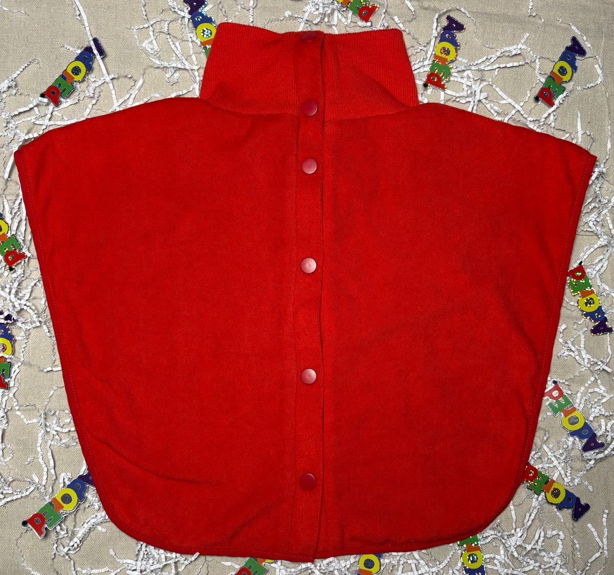 Turtleneck Hair-Bib - All Red
