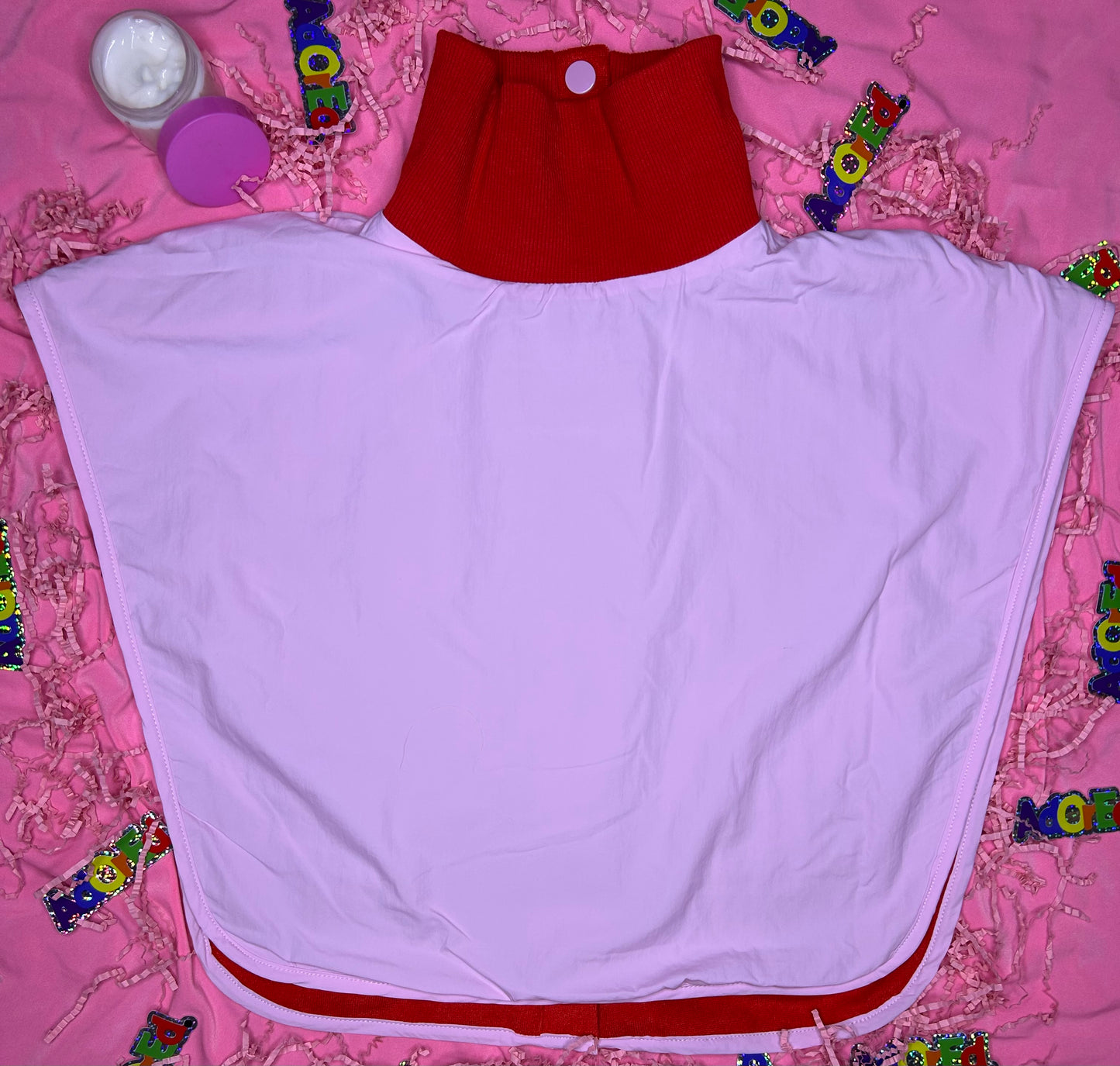 Turtleneck Hair-Bib - Red