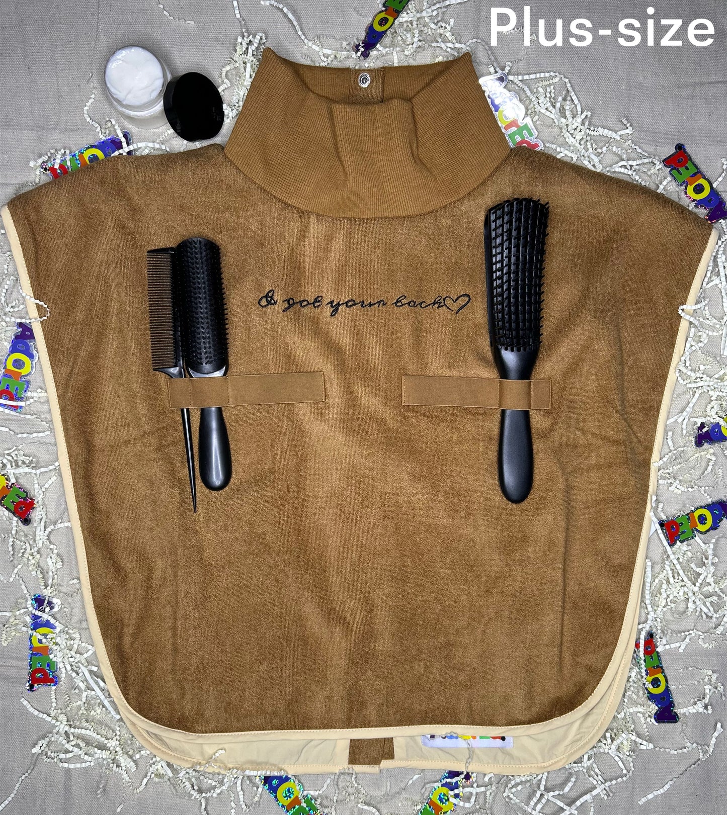 Turtleneck Hair-Bib - Brown