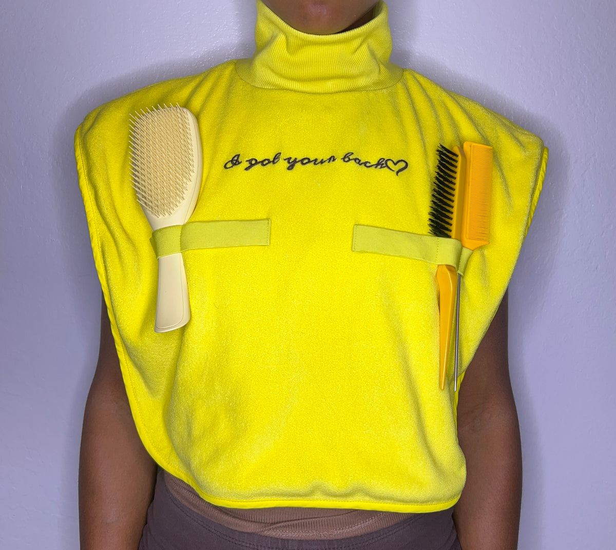 Turtleneck Hair-Bib - Yellow