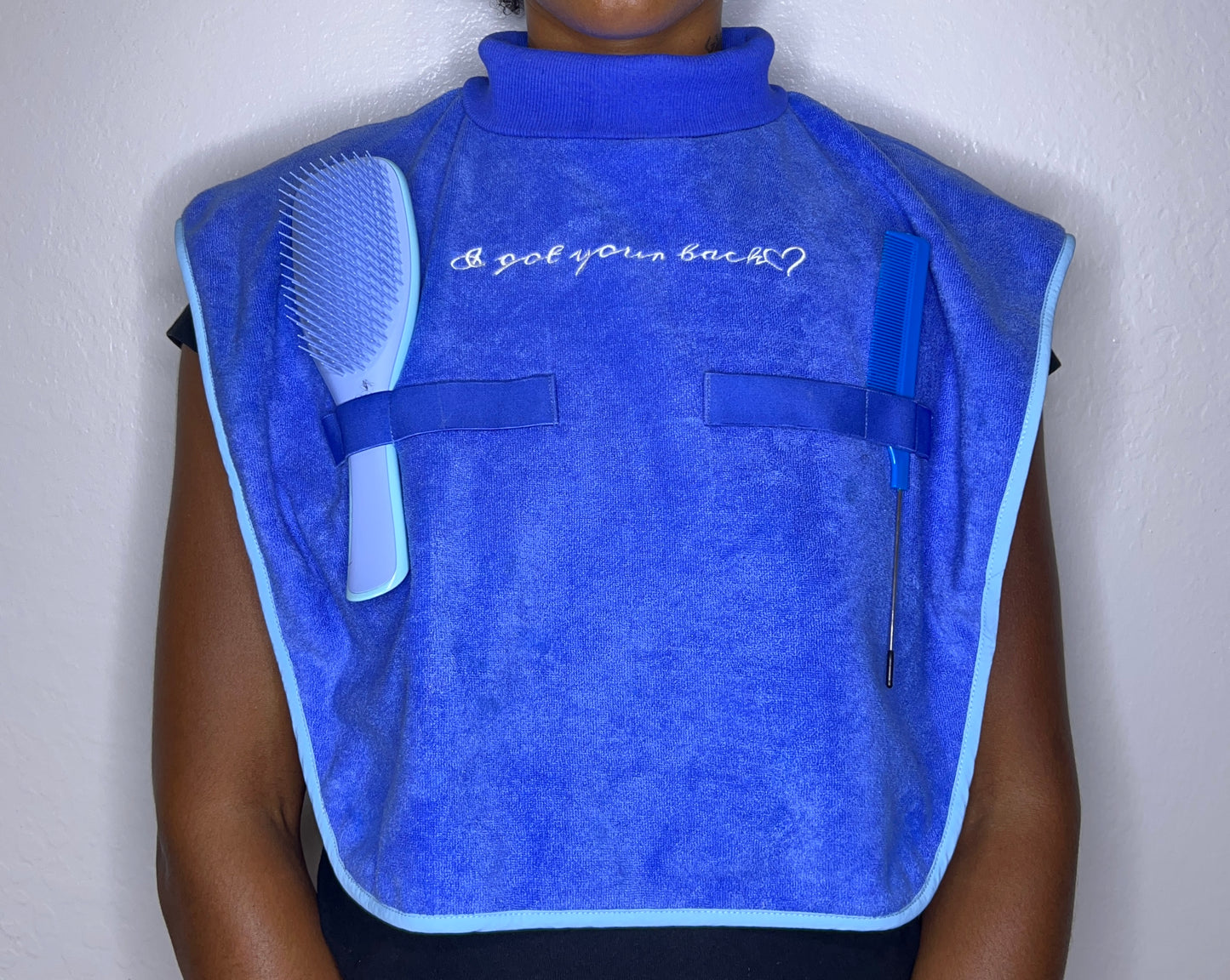 Turtleneck Hair-Bib - Blue
