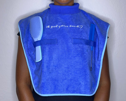 Turtleneck Hair-Bib - Blue