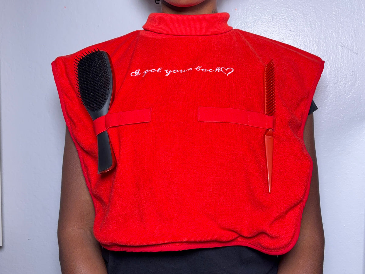 Turtleneck Hair-Bib - All Red