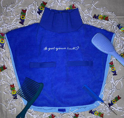 Turtleneck Hair-Bib - Blue