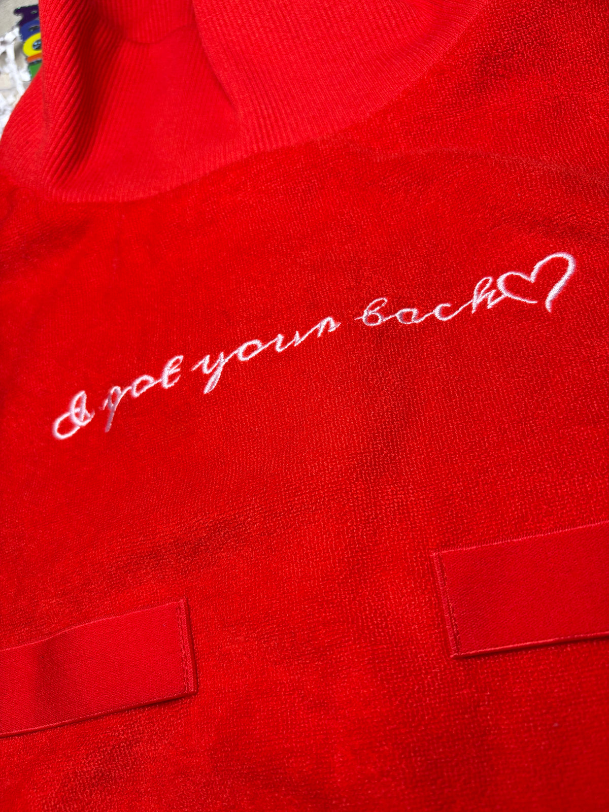 Turtleneck Hair-Bib - All Red