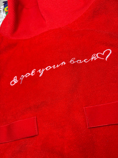 Turtleneck Hair-Bib - All Red