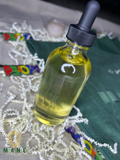 Bundle: Turtleneck Hair-Bib - Green + Mane Nutrients Growth Oil