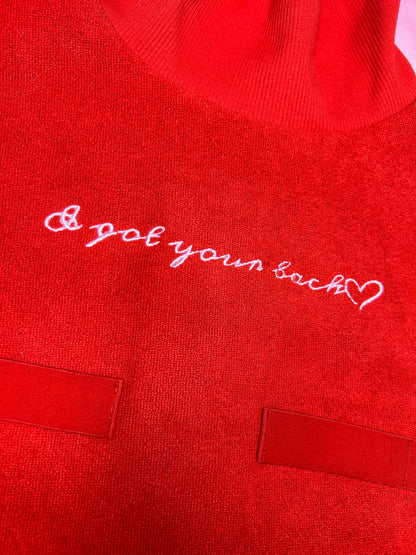 Turtleneck Hair-Bib - Red