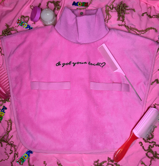 Turtleneck Hair-Bib - Pink