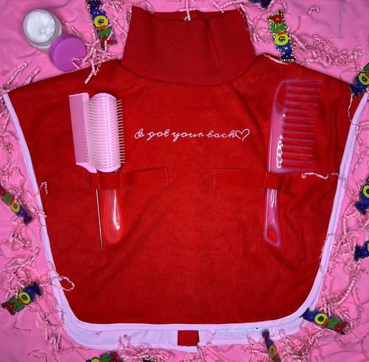 Turtleneck Hair-Bib - Red