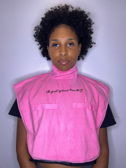 Turtleneck Hair-Bib - Pink