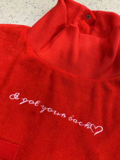 Turtleneck Hair-Bib - Red