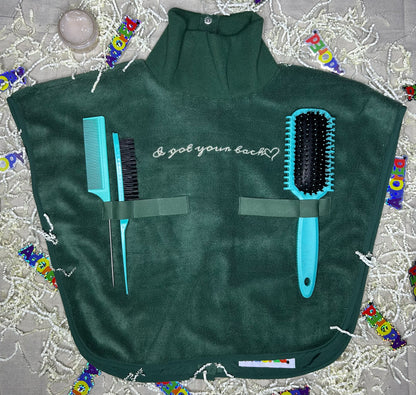 Bundle: Turtleneck Hair-Bib - Green + Mane Nutrients Growth Oil