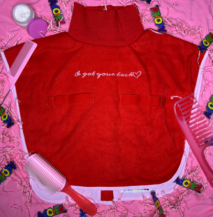 Turtleneck Hair-Bib - Red