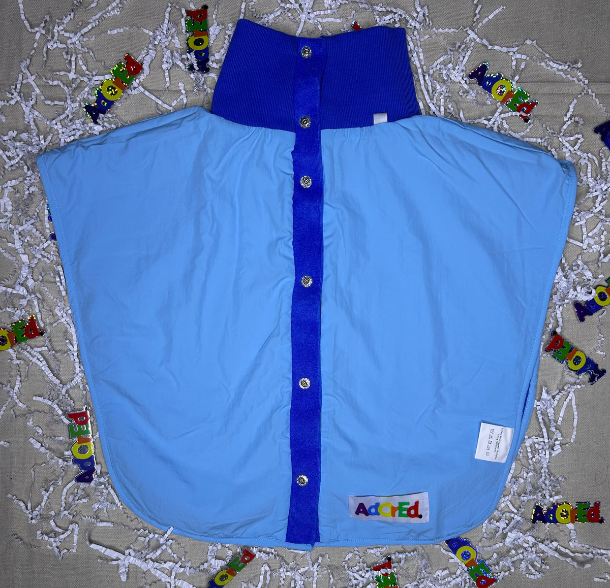 Turtleneck Hair-Bib - Blue