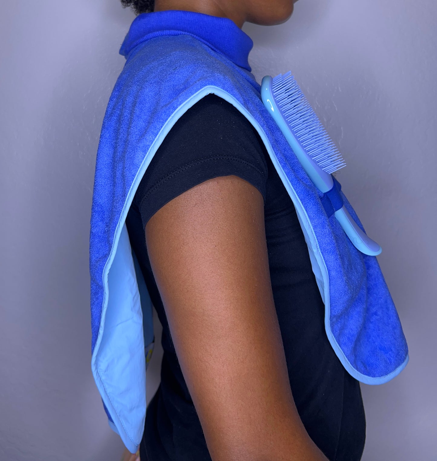 Turtleneck Hair-Bib - Blue
