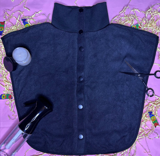 Turtleneck Hair-Bib - Black