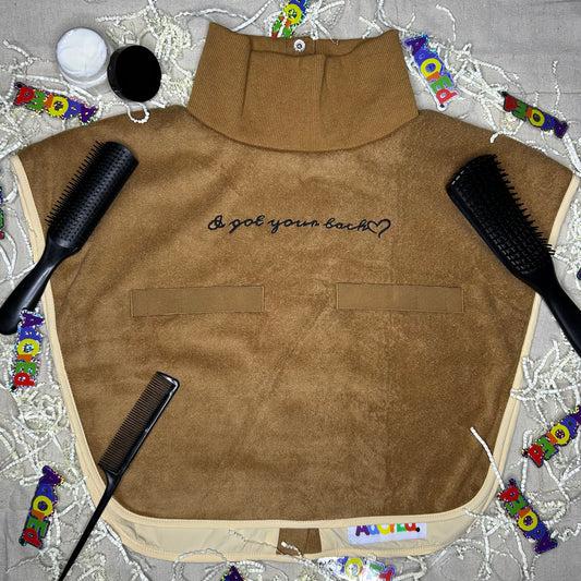 Turtleneck Hair-Bib - Brown