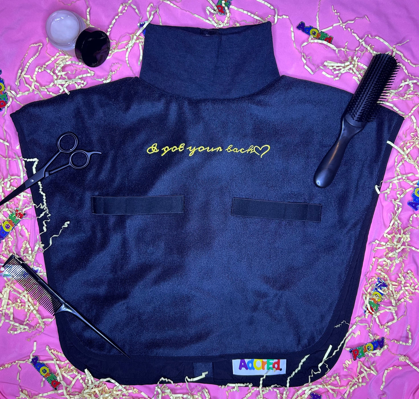 Turtleneck Hair-Bib - Black 2.0