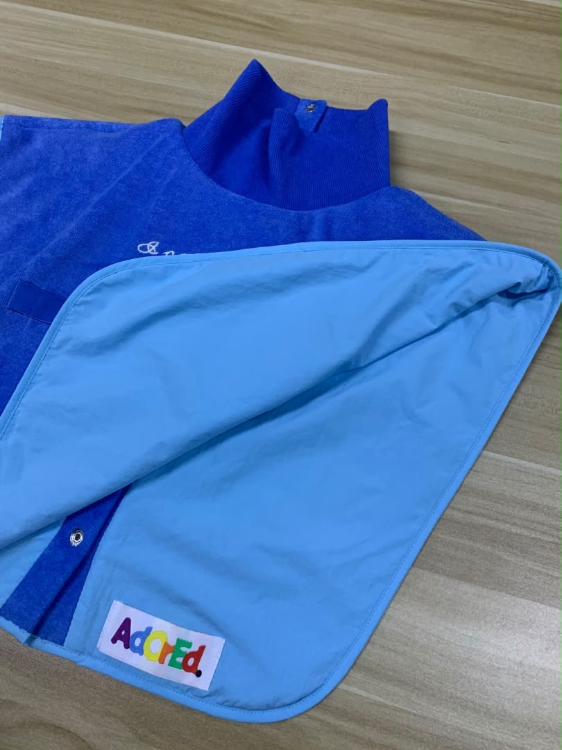 Turtleneck Hair-Bib - Blue